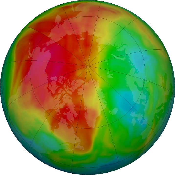 Arctic ozone map for 14 March 2025